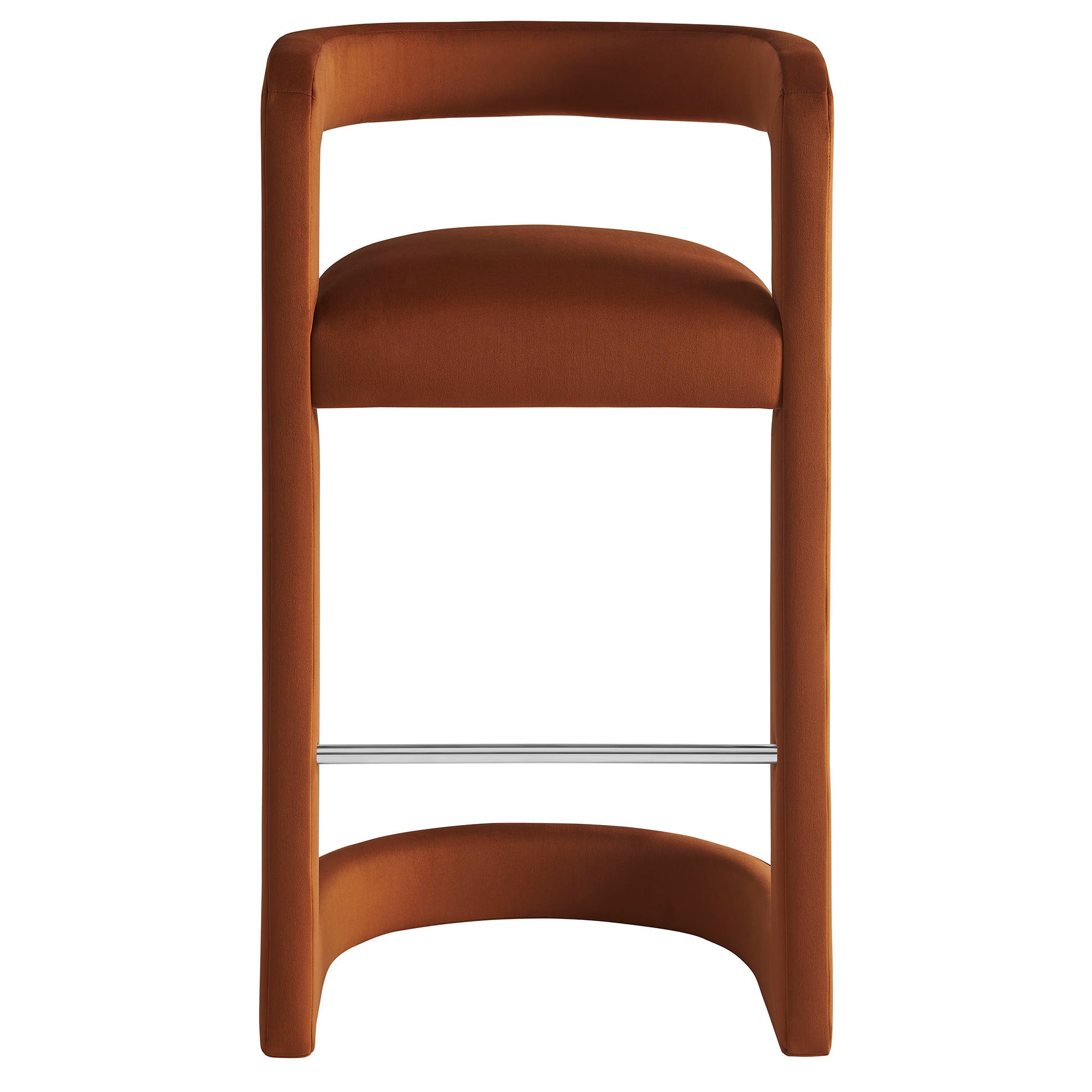 Winslow Performance Velvet Bar Stool Set of 2 - Rust