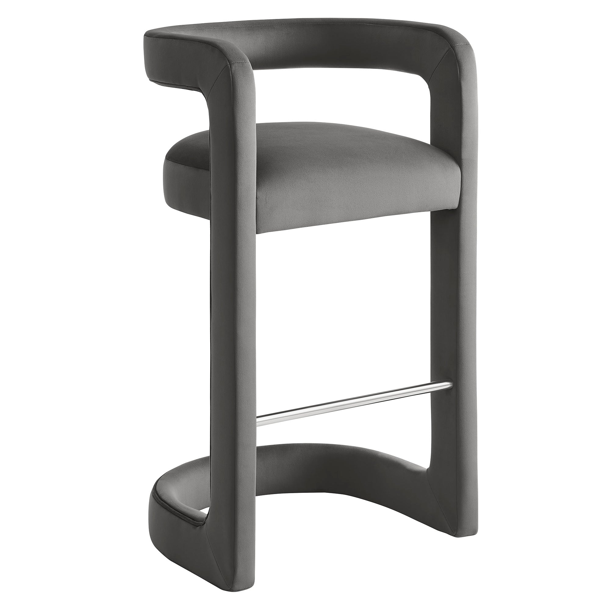 Winslow Performance Velvet Bar Stool Set of 2 - Storm Gray