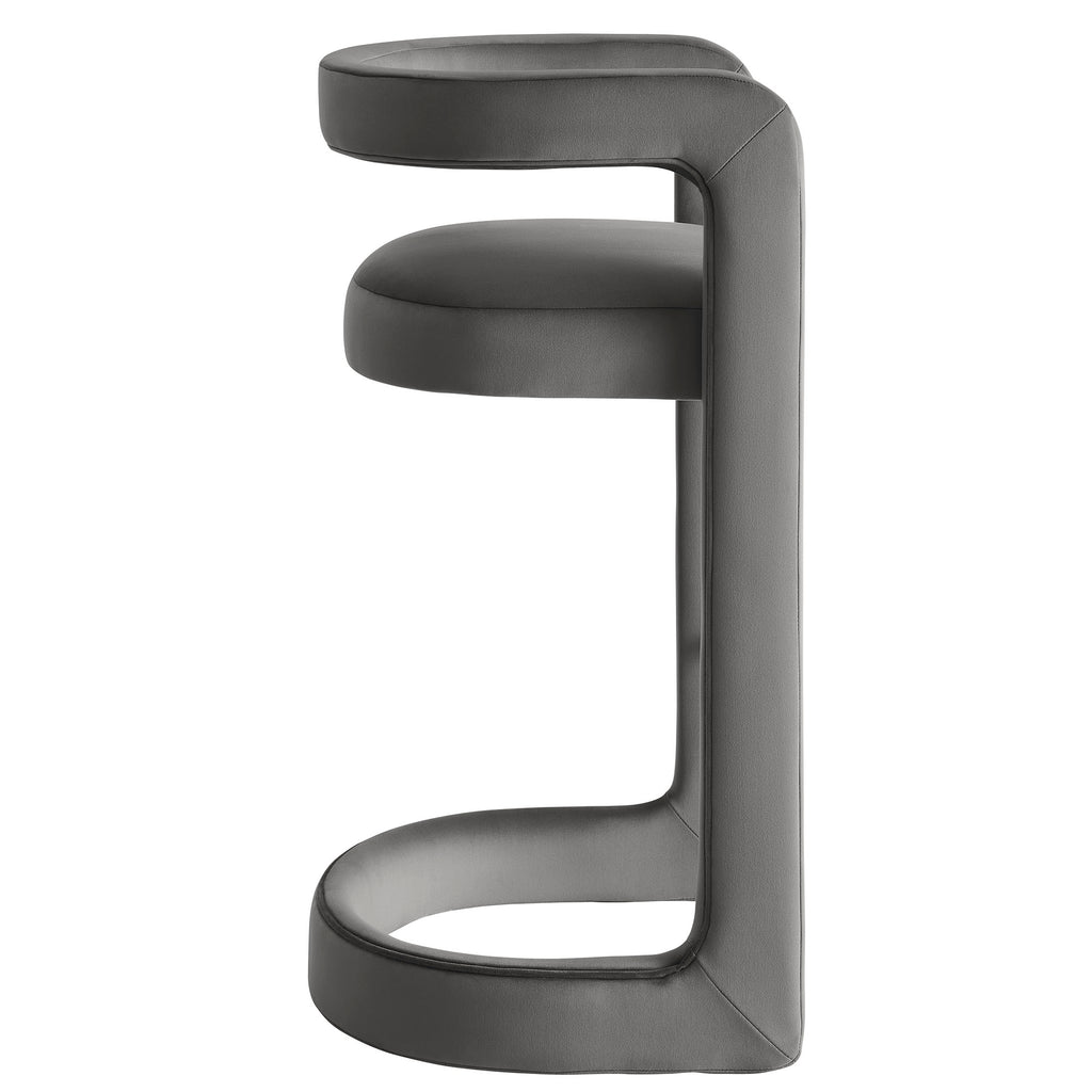 Winslow Performance Velvet Bar Stool Set of 2 - Storm Gray