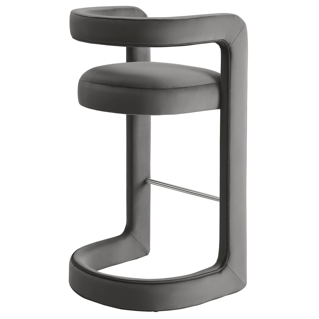 Winslow Performance Velvet Bar Stool Set of 2 - Storm Gray