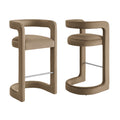 Winslow Performance Velvet Bar Stool Set of 2 - Taupe