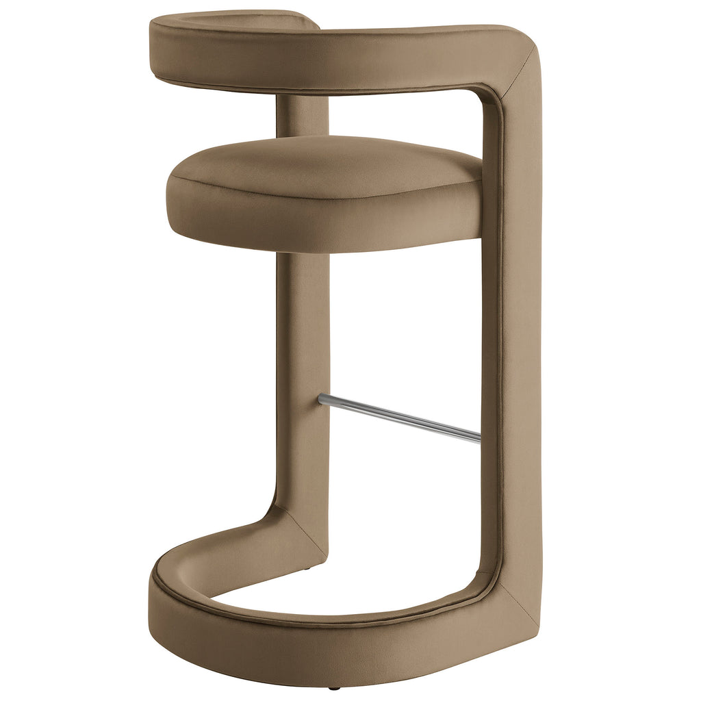 Winslow Performance Velvet Bar Stool Set of 2 - Taupe