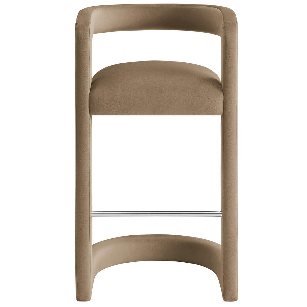 Winslow Performance Velvet Bar Stool Set of 2 - Taupe
