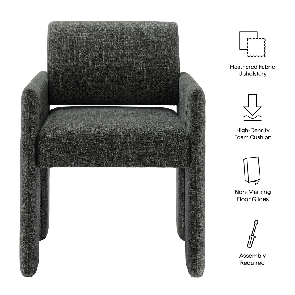 Daven Fabric Upholstered Dining Chair - Charcoal