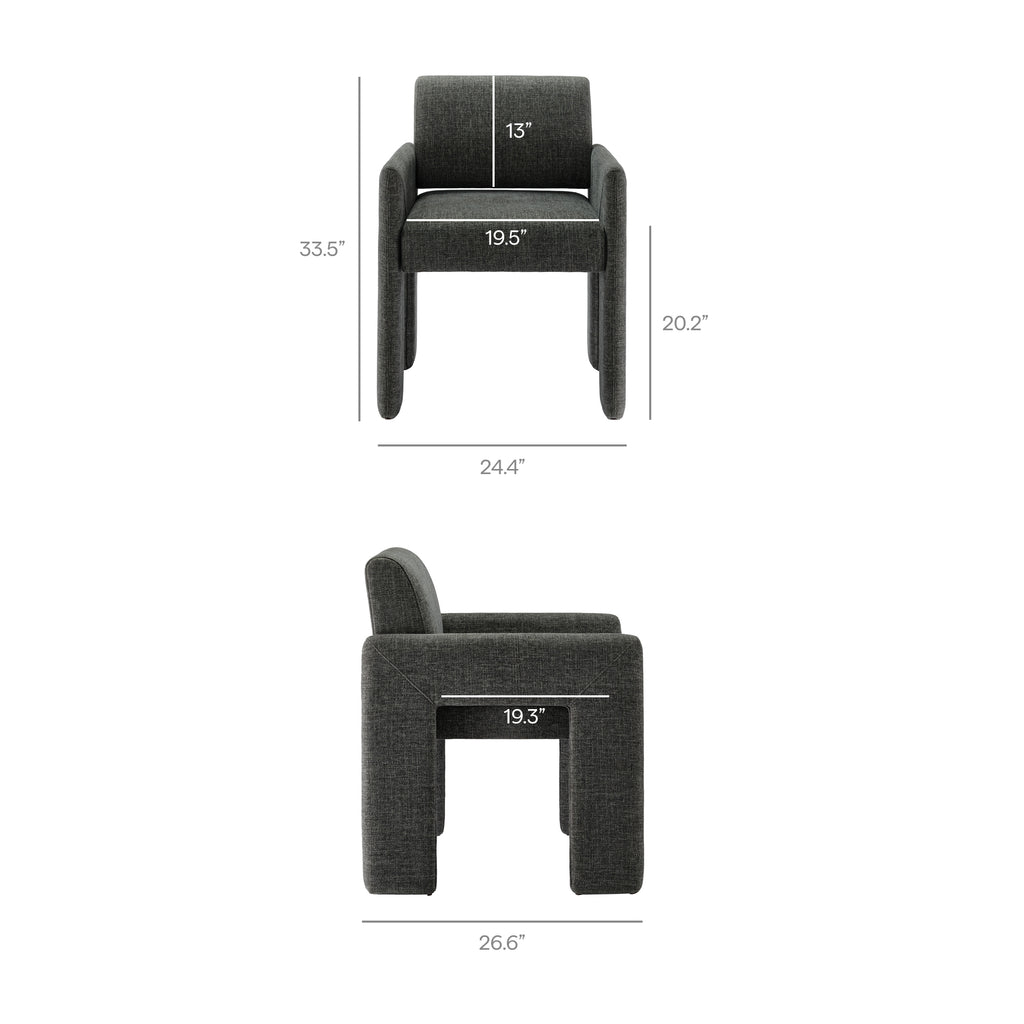 Daven Fabric Upholstered Dining Chair - Charcoal
