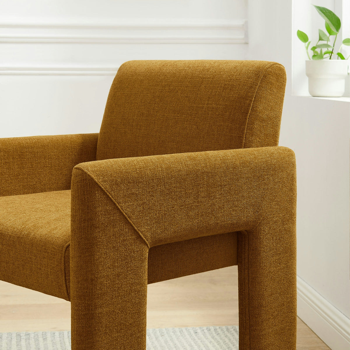 Daven Fabric Upholstered Dining Chair - Copper
