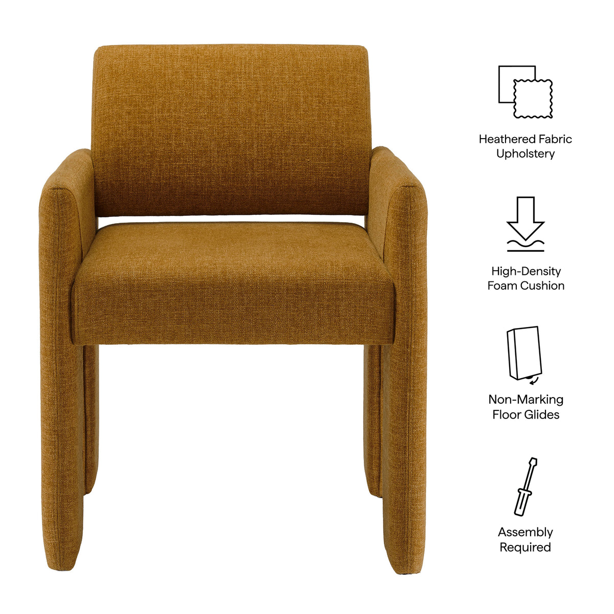 Daven Fabric Upholstered Dining Chair - Copper