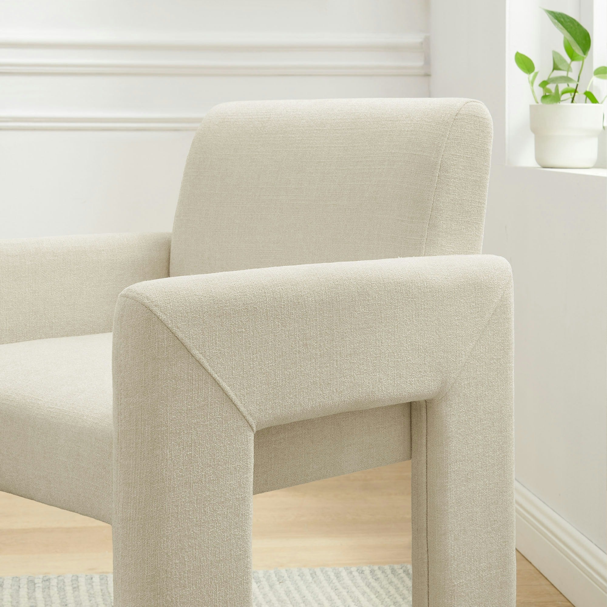 Daven Fabric Upholstered Dining Chair - Ecru