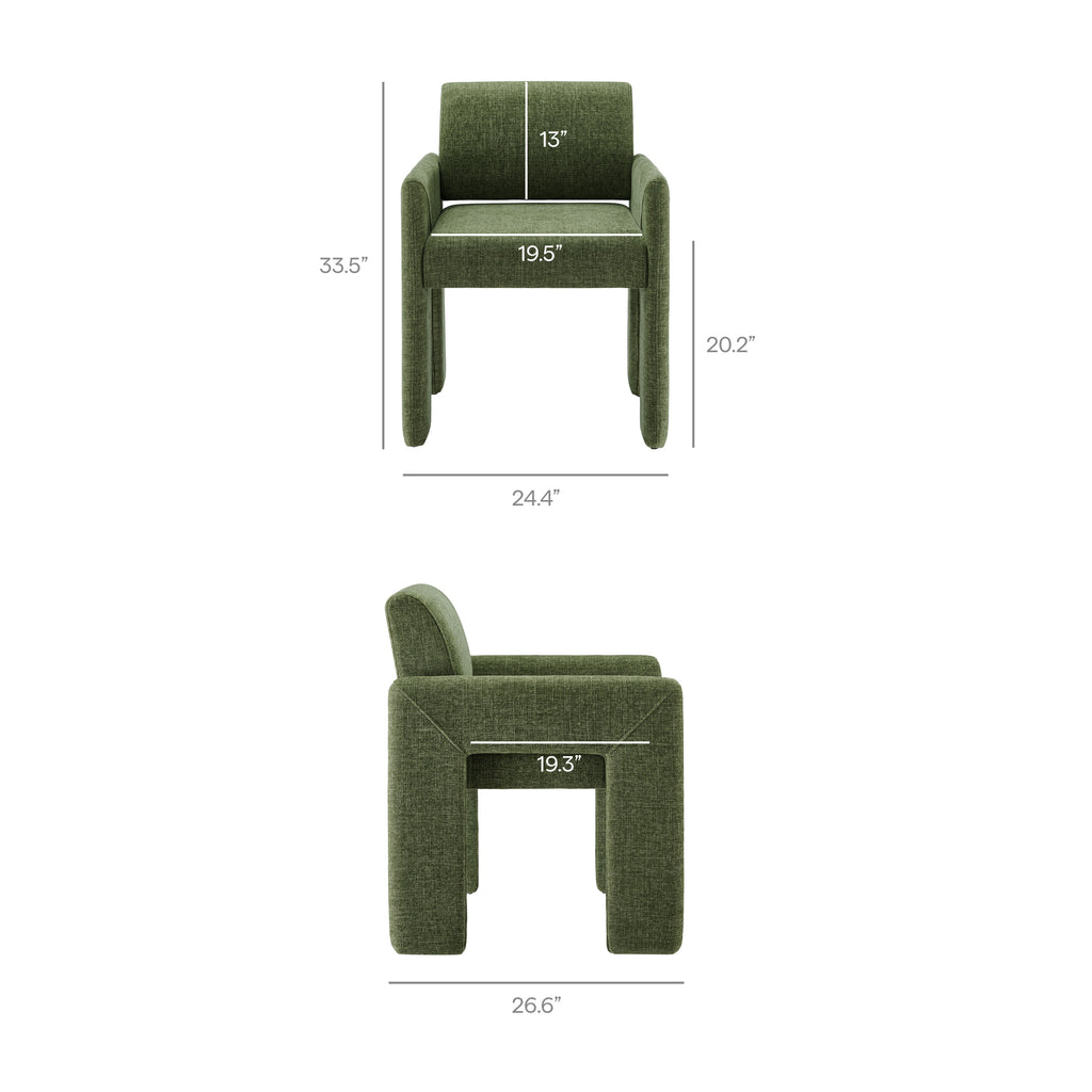 Daven Fabric Upholstered Dining Chair - Foliage