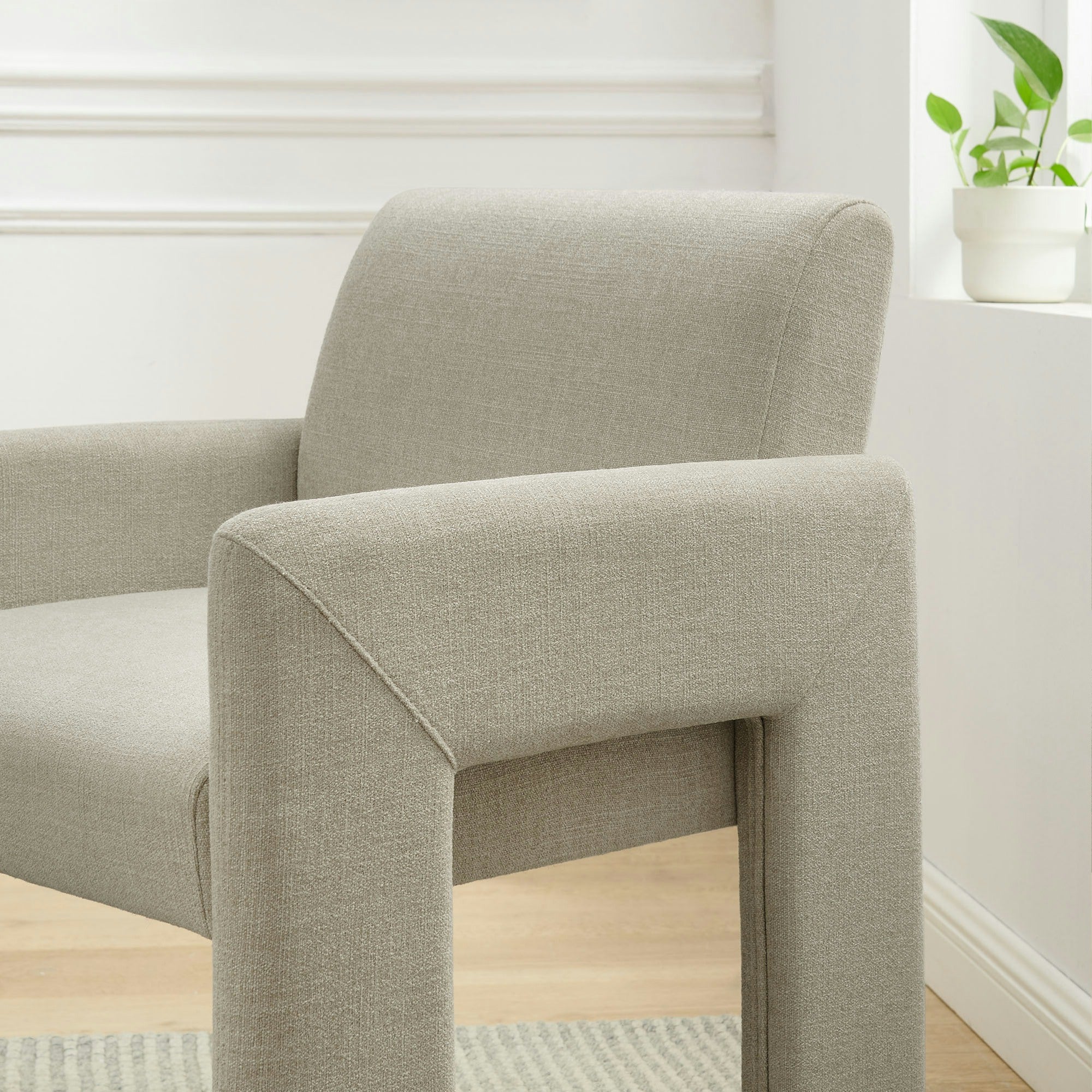 Daven Fabric Upholstered Dining Chair - Linen