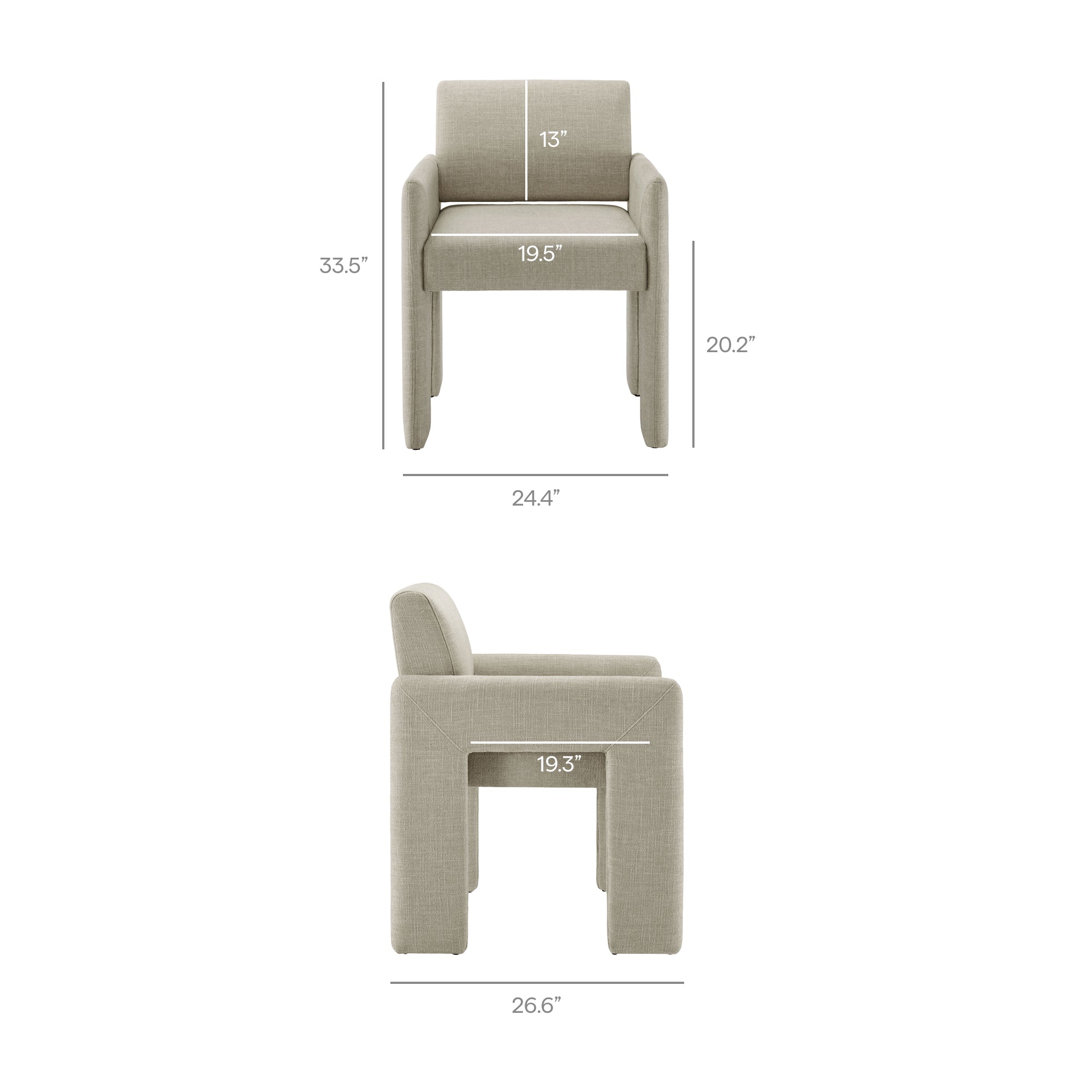 Daven Fabric Upholstered Dining Chair - Linen