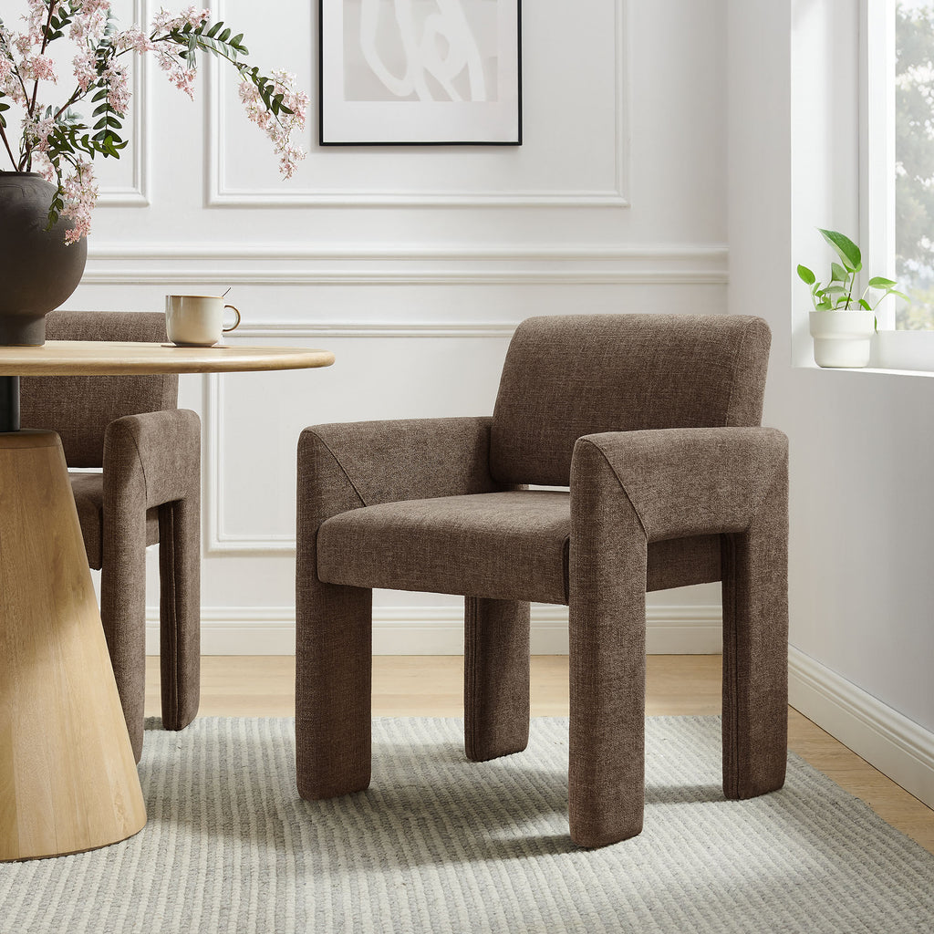 Daven Fabric Upholstered Dining Chair - Mocha