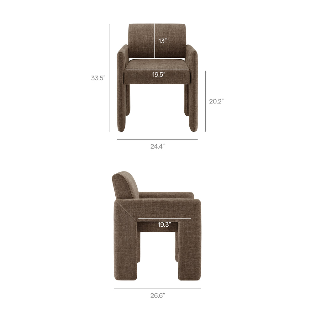 Daven Fabric Upholstered Dining Chair - Mocha