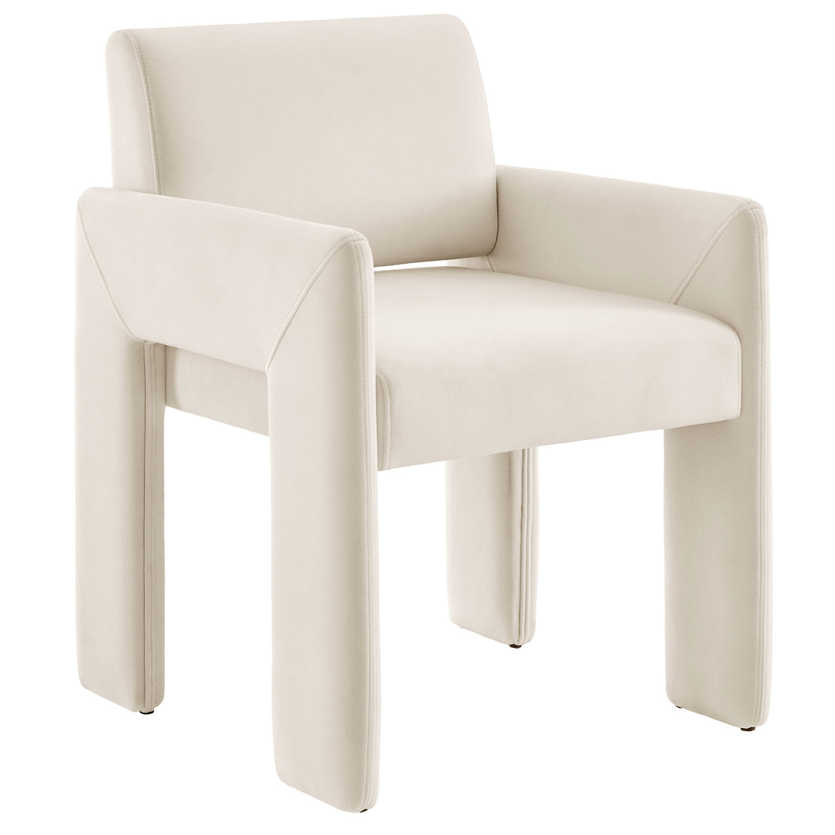Daven Stain-Resistant Performance Velvet Dining Armchair - Alabaster