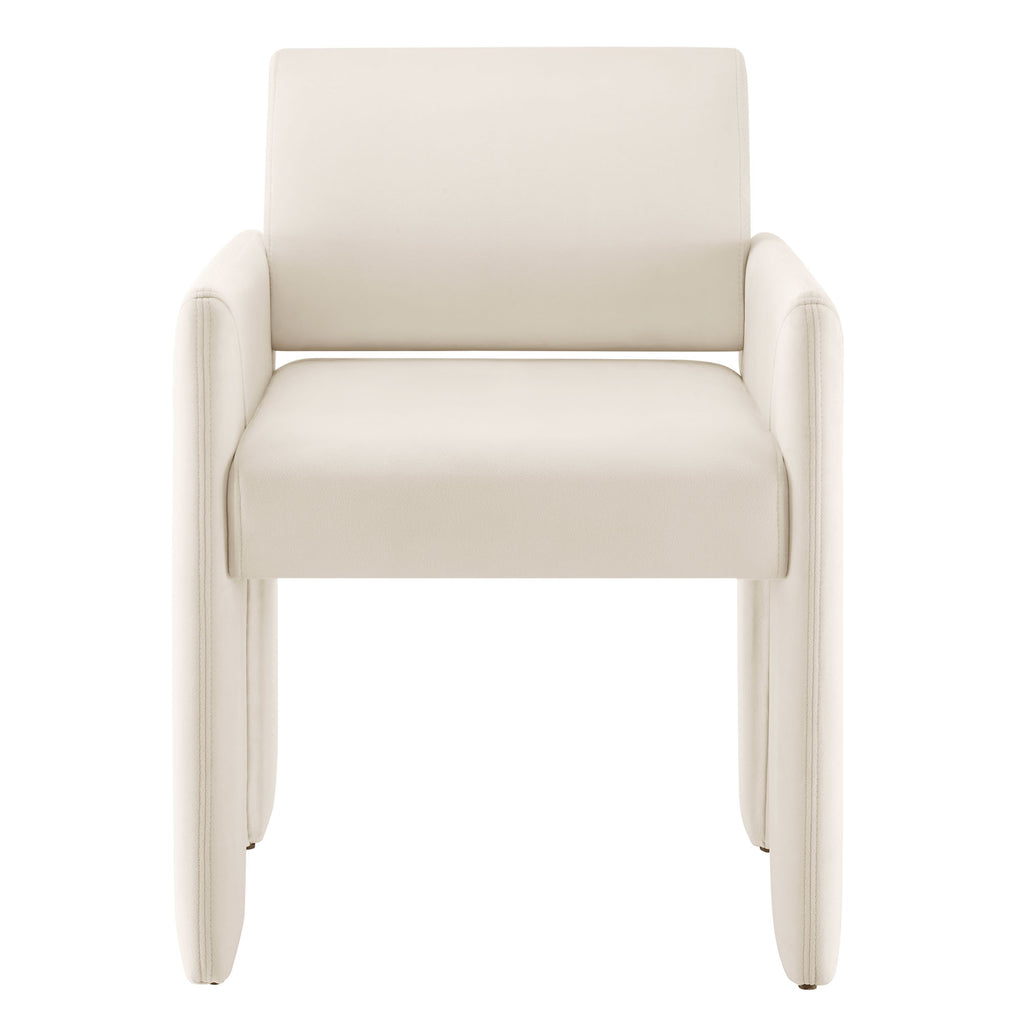 Daven Stain-Resistant Performance Velvet Dining Armchair - Alabaster