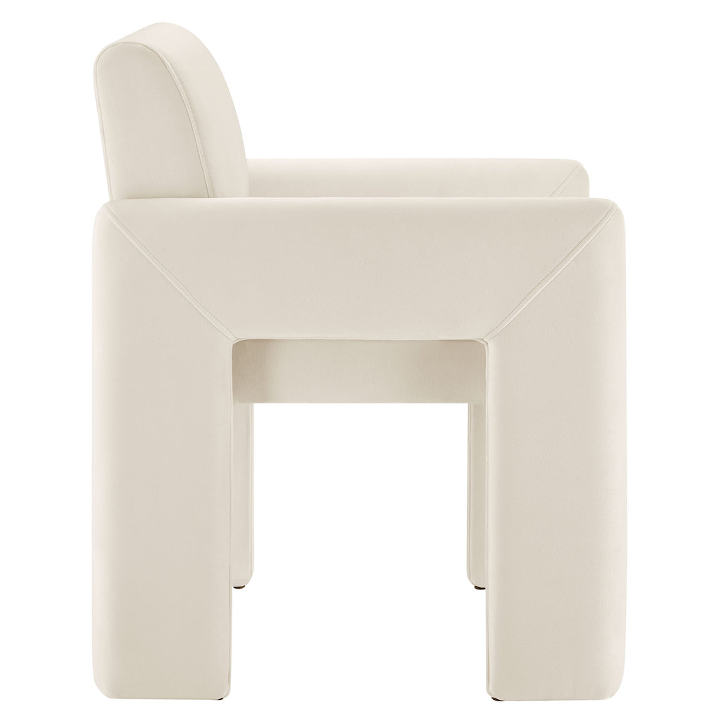 Daven Stain-Resistant Performance Velvet Dining Armchair - Alabaster