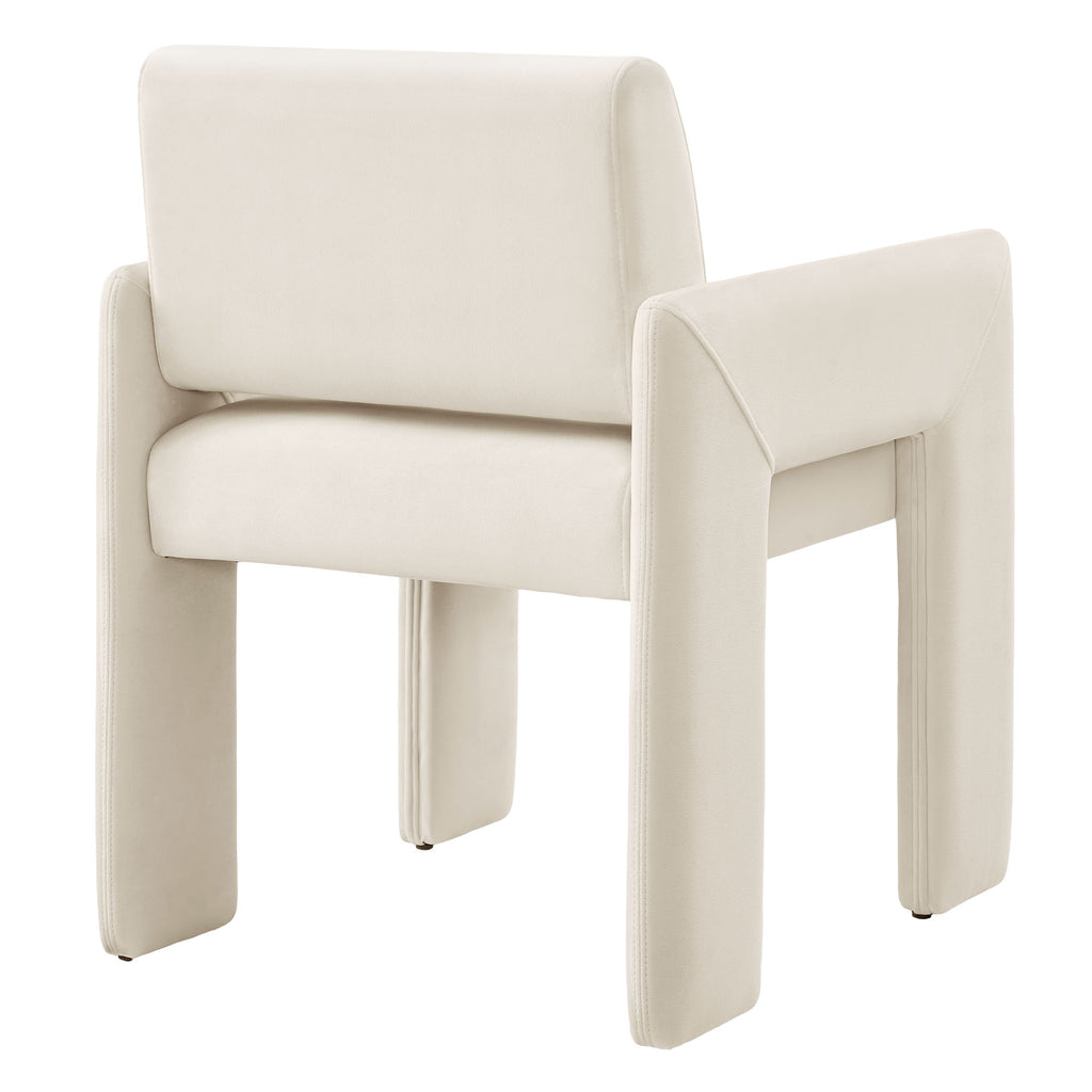 Daven Stain-Resistant Performance Velvet Dining Armchair - Alabaster