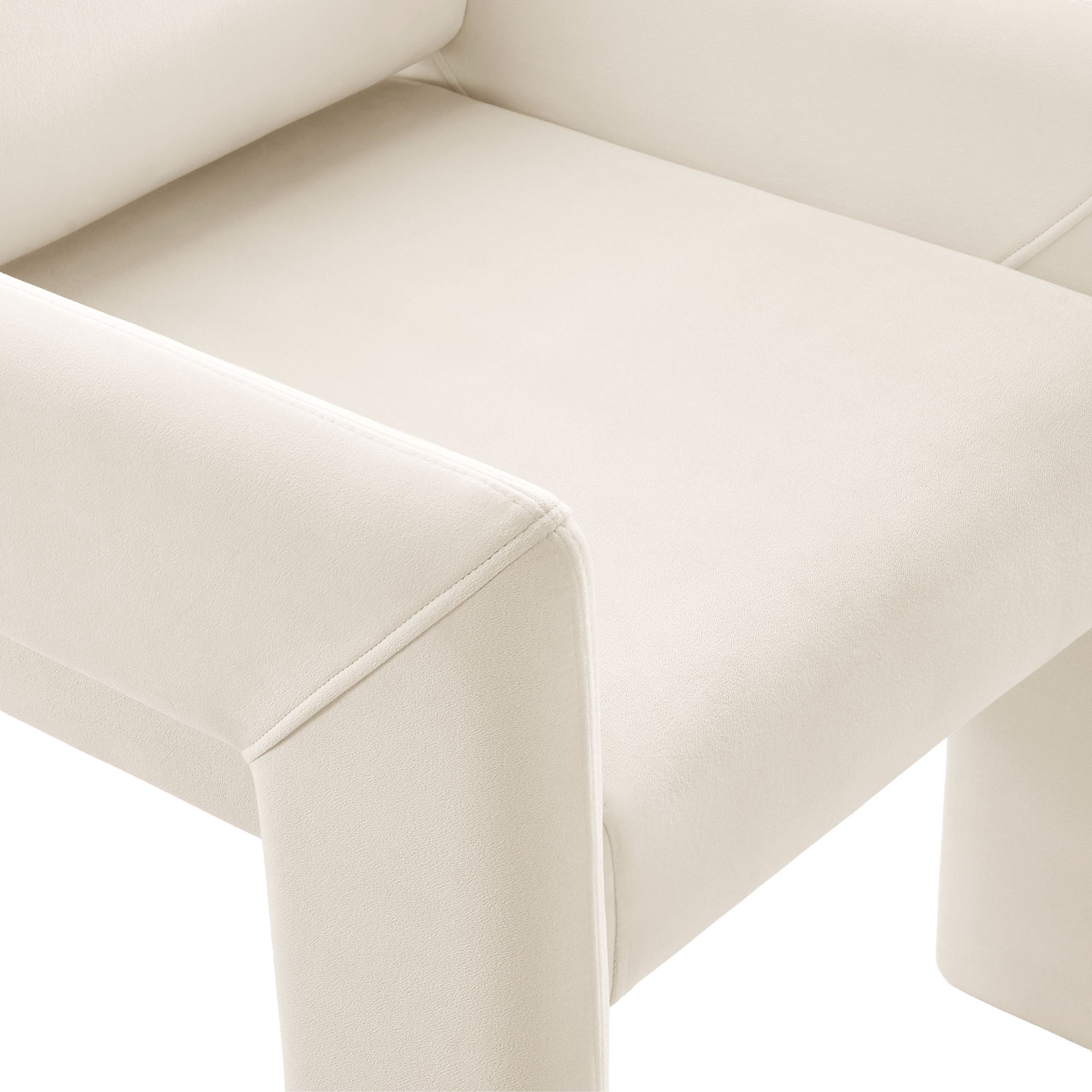 Daven Stain-Resistant Performance Velvet Dining Armchair - Alabaster