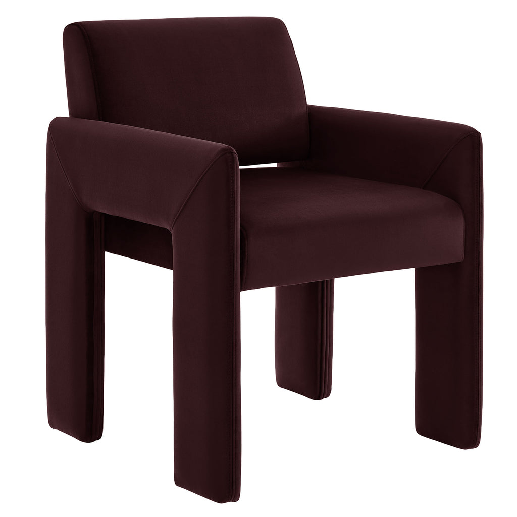 Daven Stain-Resistant Performance Velvet Dining Armchair - Mulberry