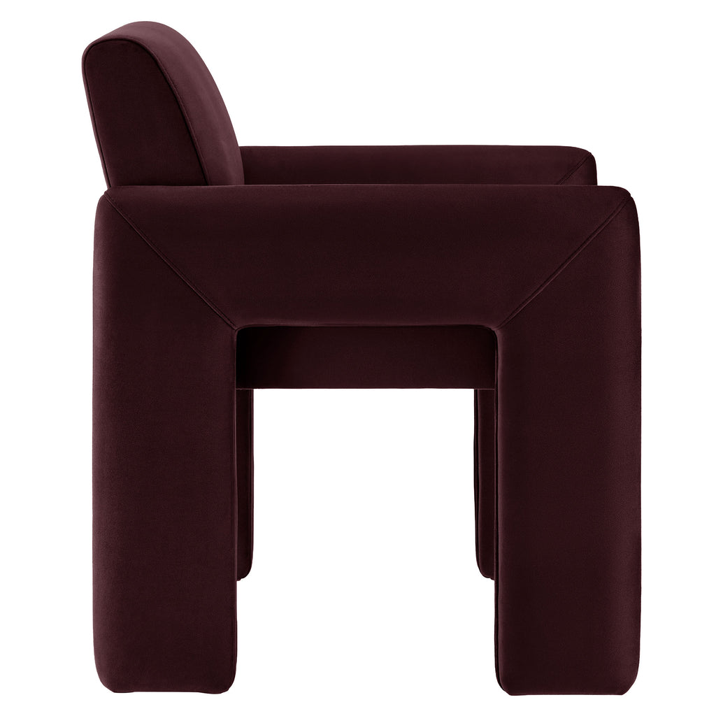 Daven Stain-Resistant Performance Velvet Dining Armchair - Mulberry