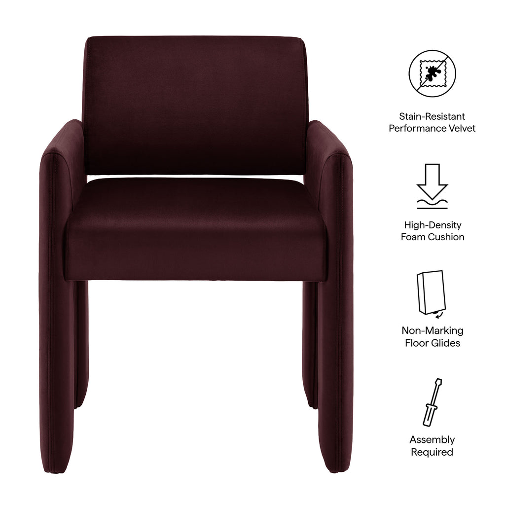 Daven Stain-Resistant Performance Velvet Dining Armchair - Mulberry