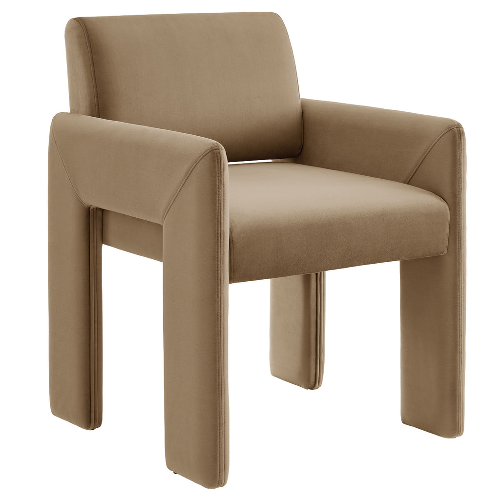 Daven Stain-Resistant Performance Velvet Dining Armchair - Taupe