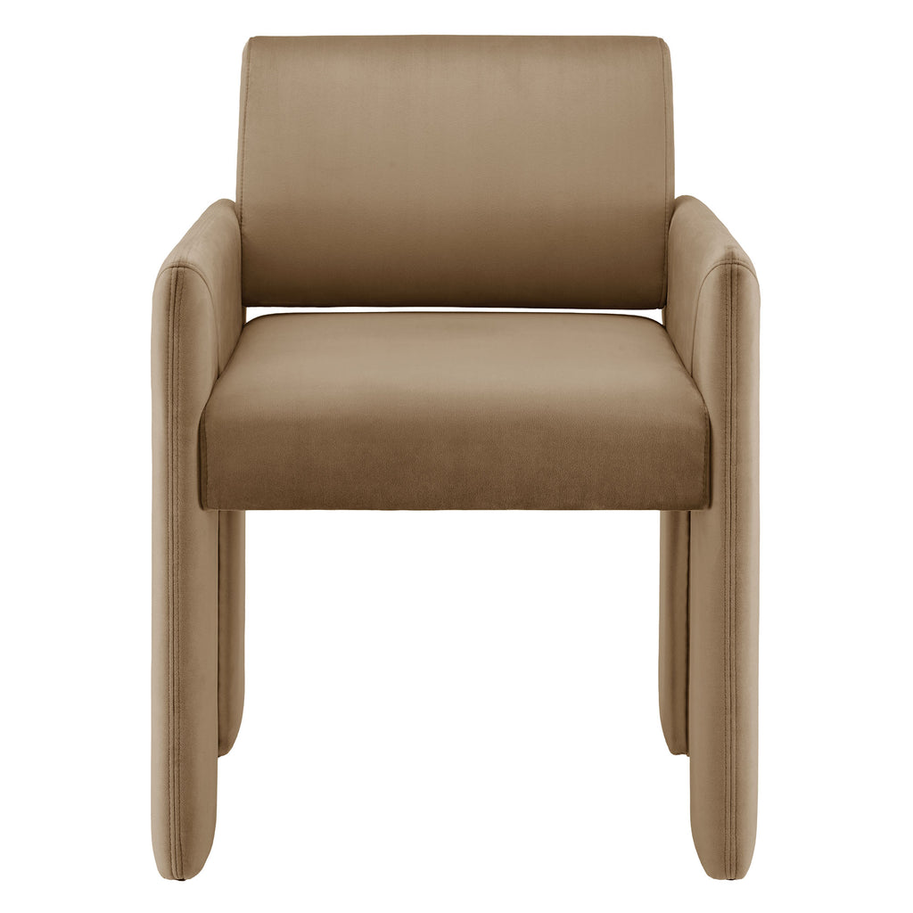 Daven Stain-Resistant Performance Velvet Dining Armchair - Taupe