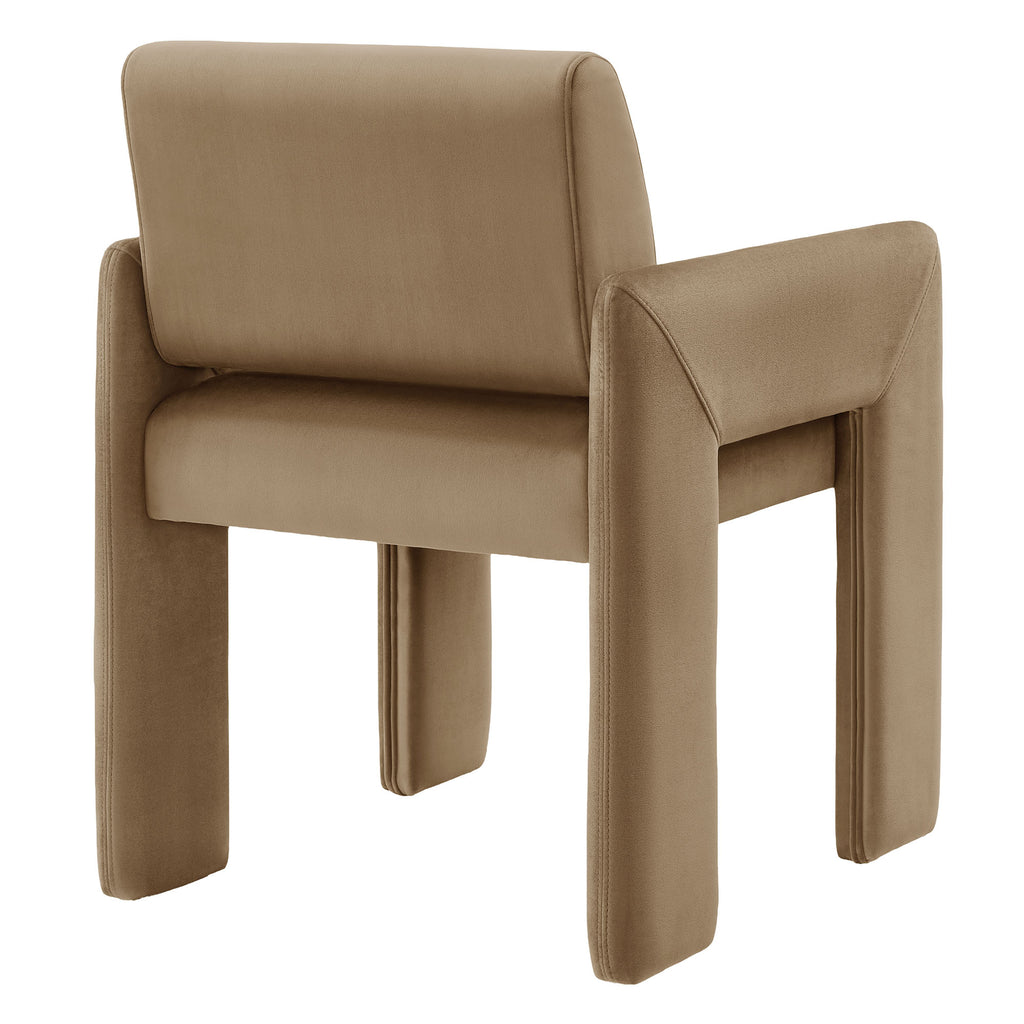 Daven Stain-Resistant Performance Velvet Dining Armchair - Taupe