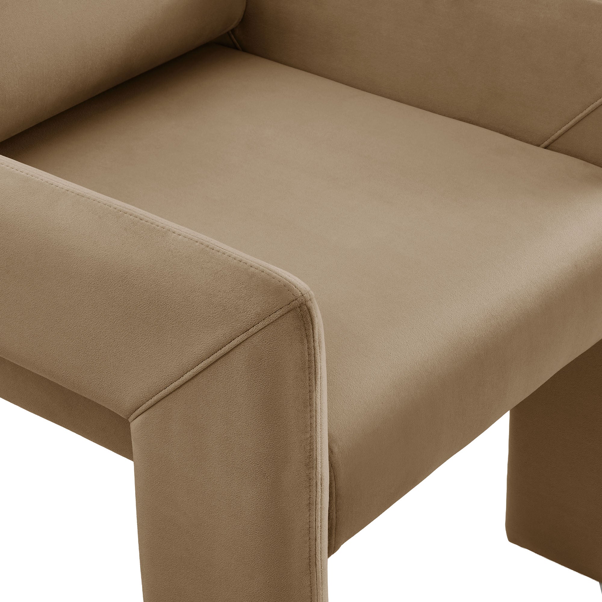 Daven Stain-Resistant Performance Velvet Dining Armchair - Taupe
