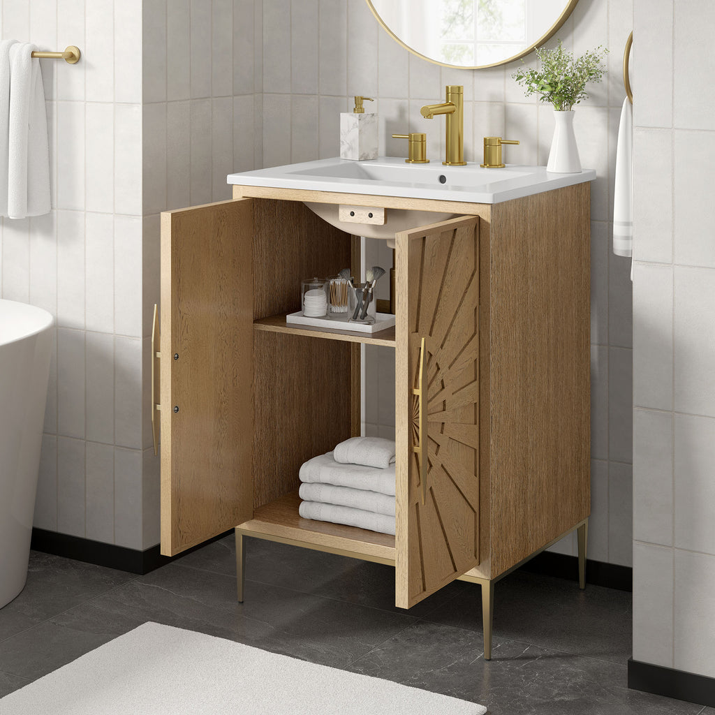 Awaken 24" Bathroom Vanity - Oak White