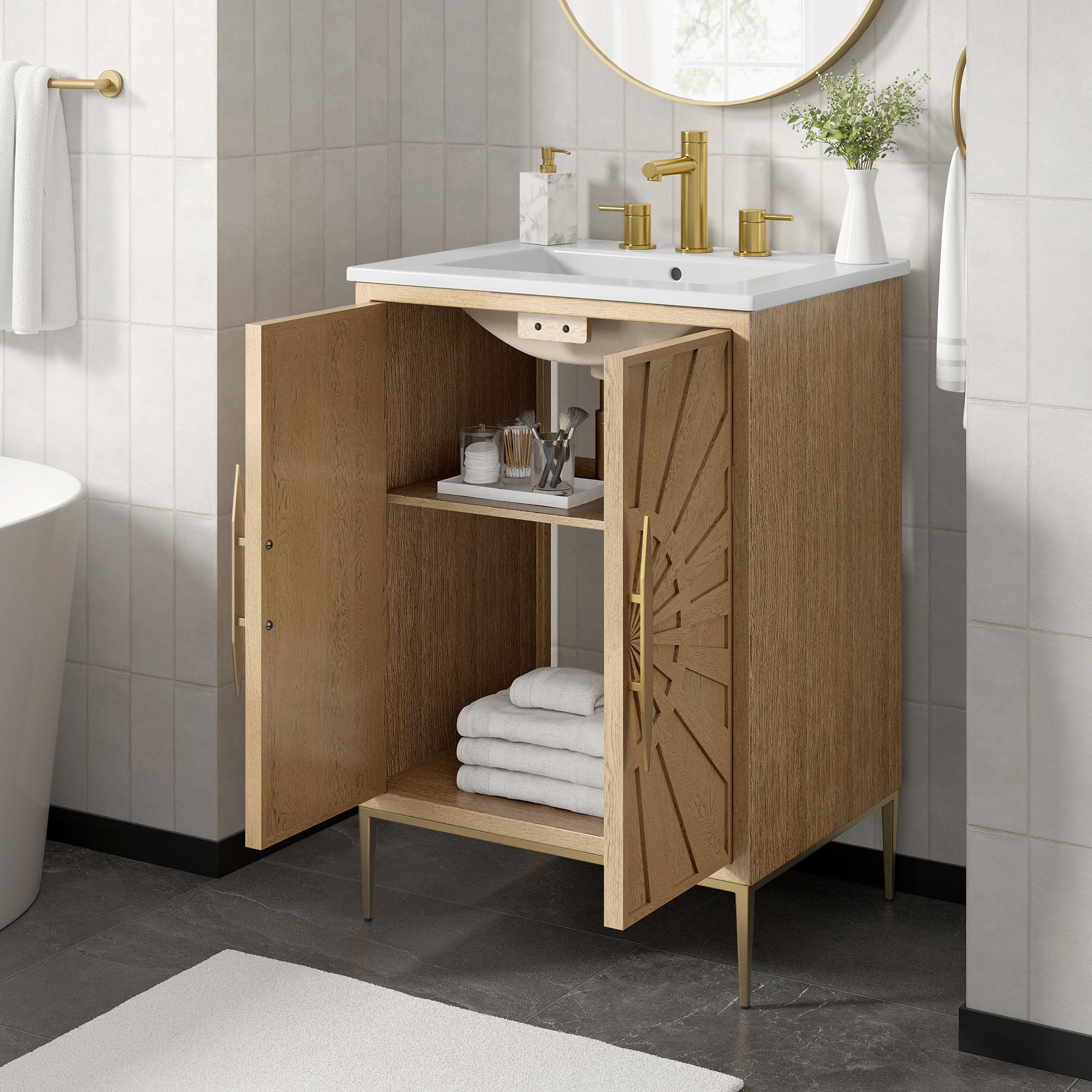 Awaken 24" Bathroom Vanity - Oak White