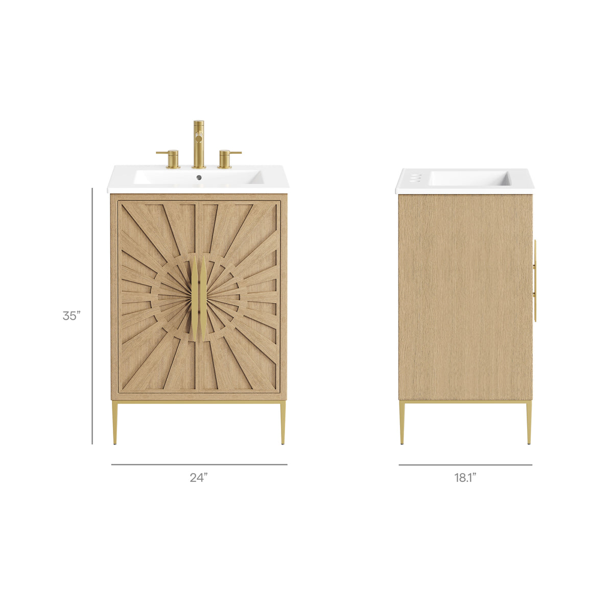 Awaken 24" Bathroom Vanity - Oak White