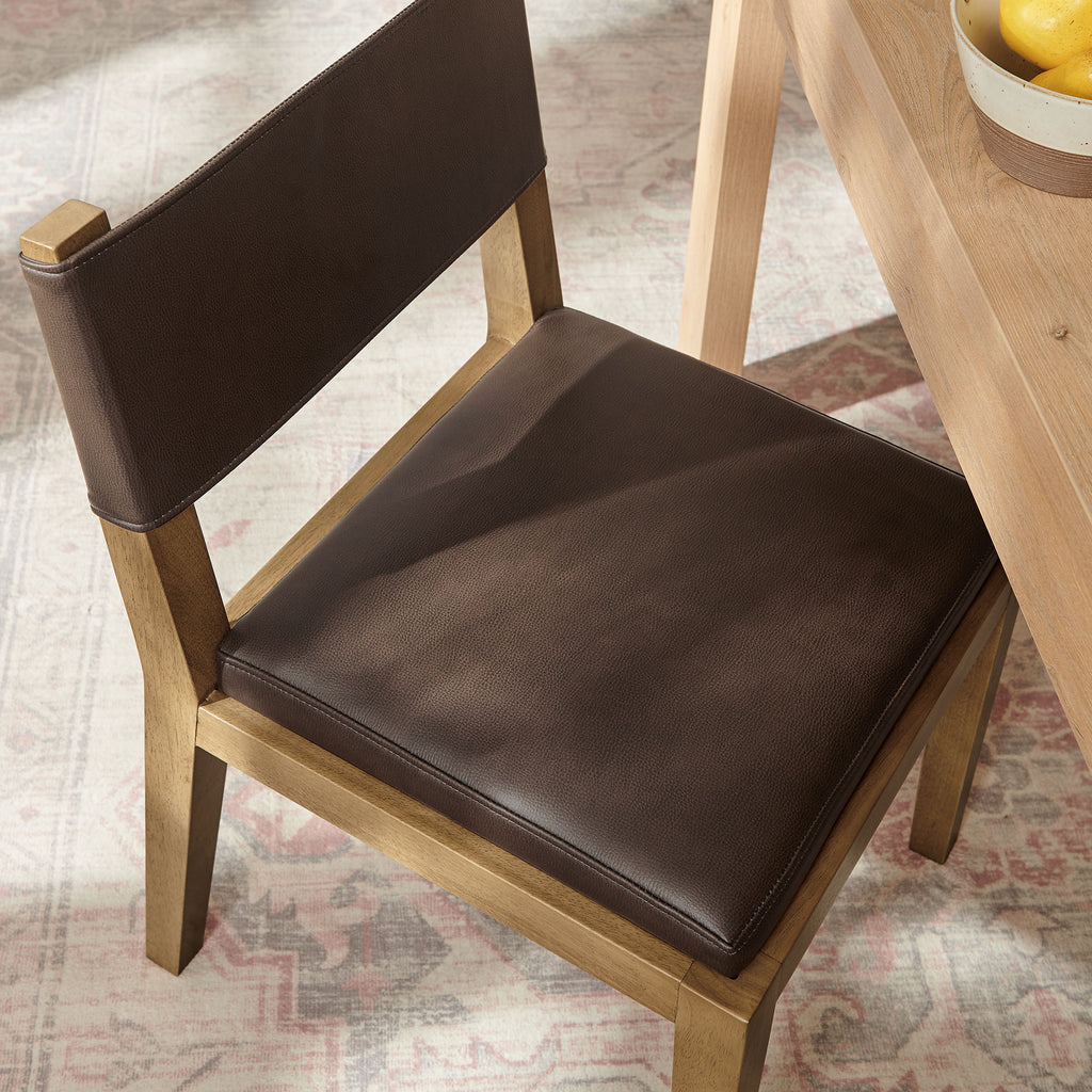Calder Vegan Leather Dining Side Chair - Espresso