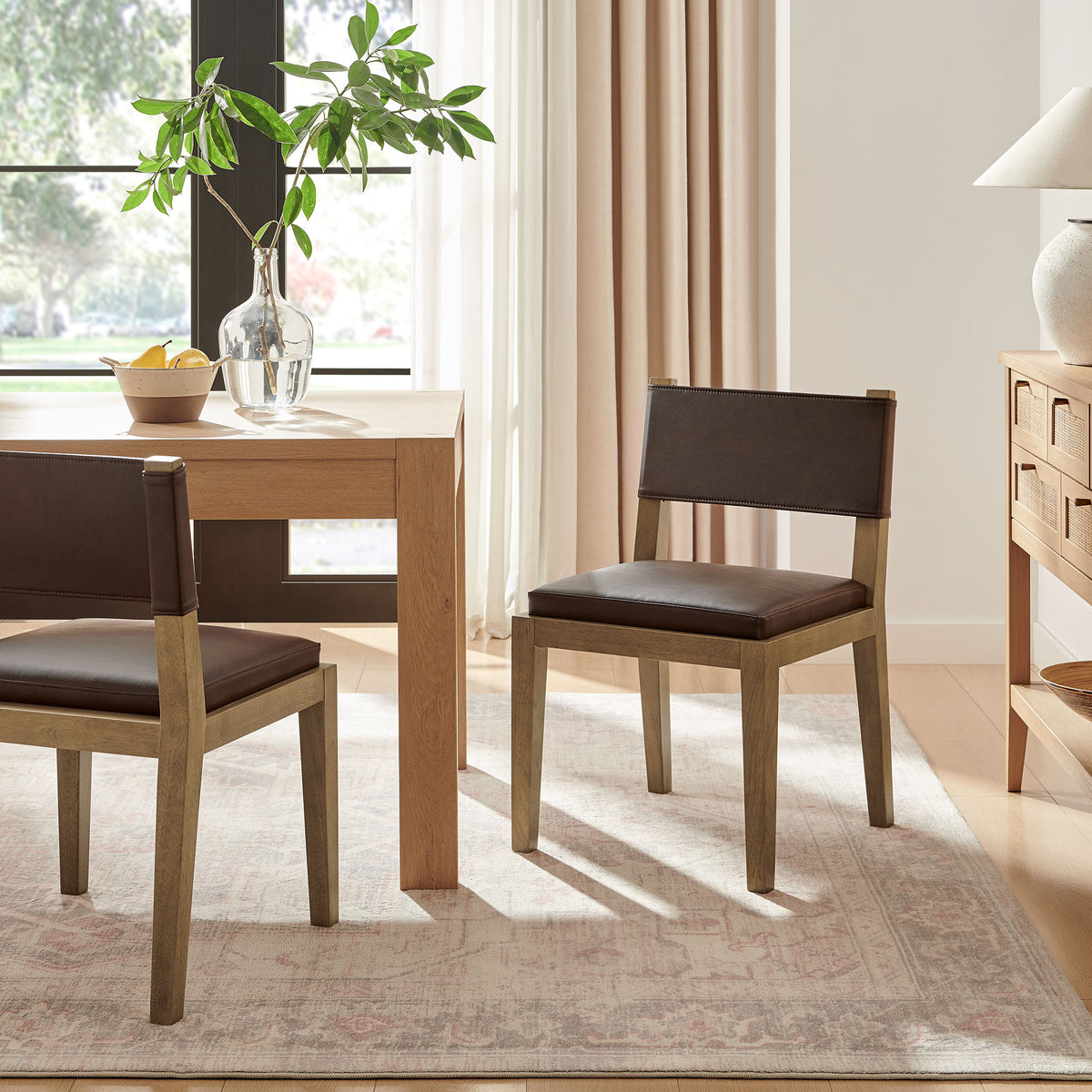 Calder Vegan Leather Dining Side Chair - Espresso