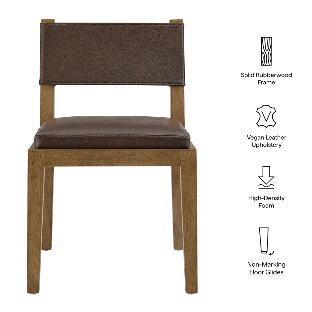 Calder Vegan Leather Dining Side Chair - Espresso