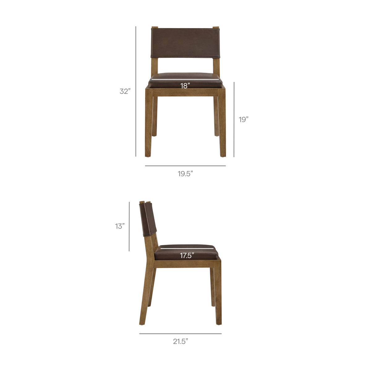 Calder Vegan Leather Dining Side Chair - Espresso
