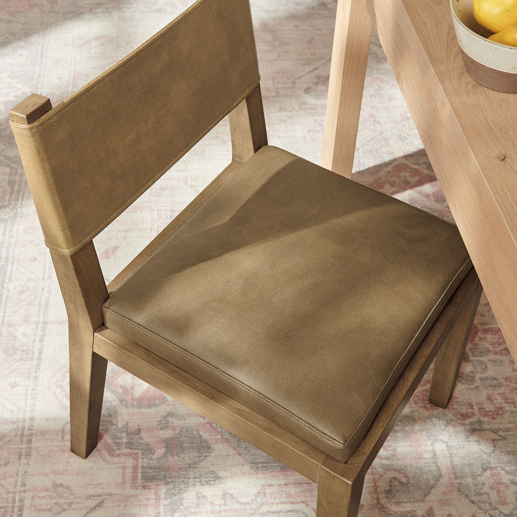 Calder Vegan Leather Dining Side Chair - Toast