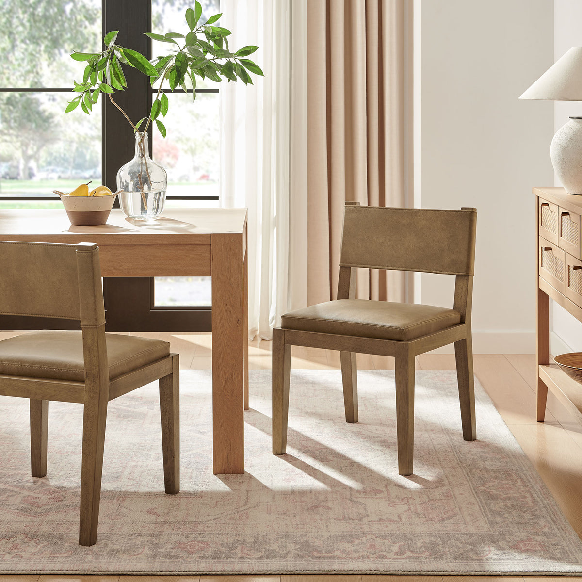 Calder Vegan Leather Dining Side Chair - Toast
