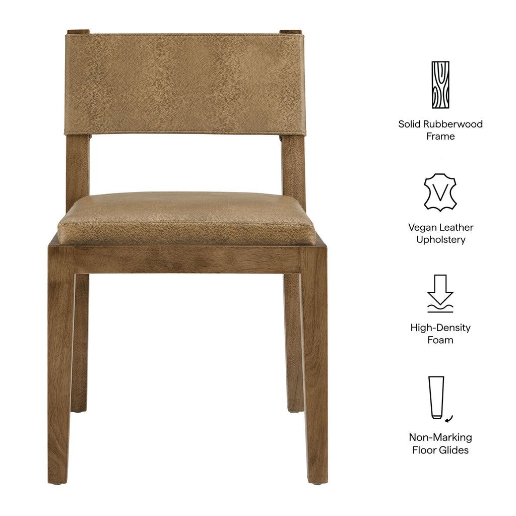 Calder Vegan Leather Dining Side Chair - Toast