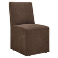 Tessera Upholstered Linen-Blend Slipcovered Dining Chair - Cocoa