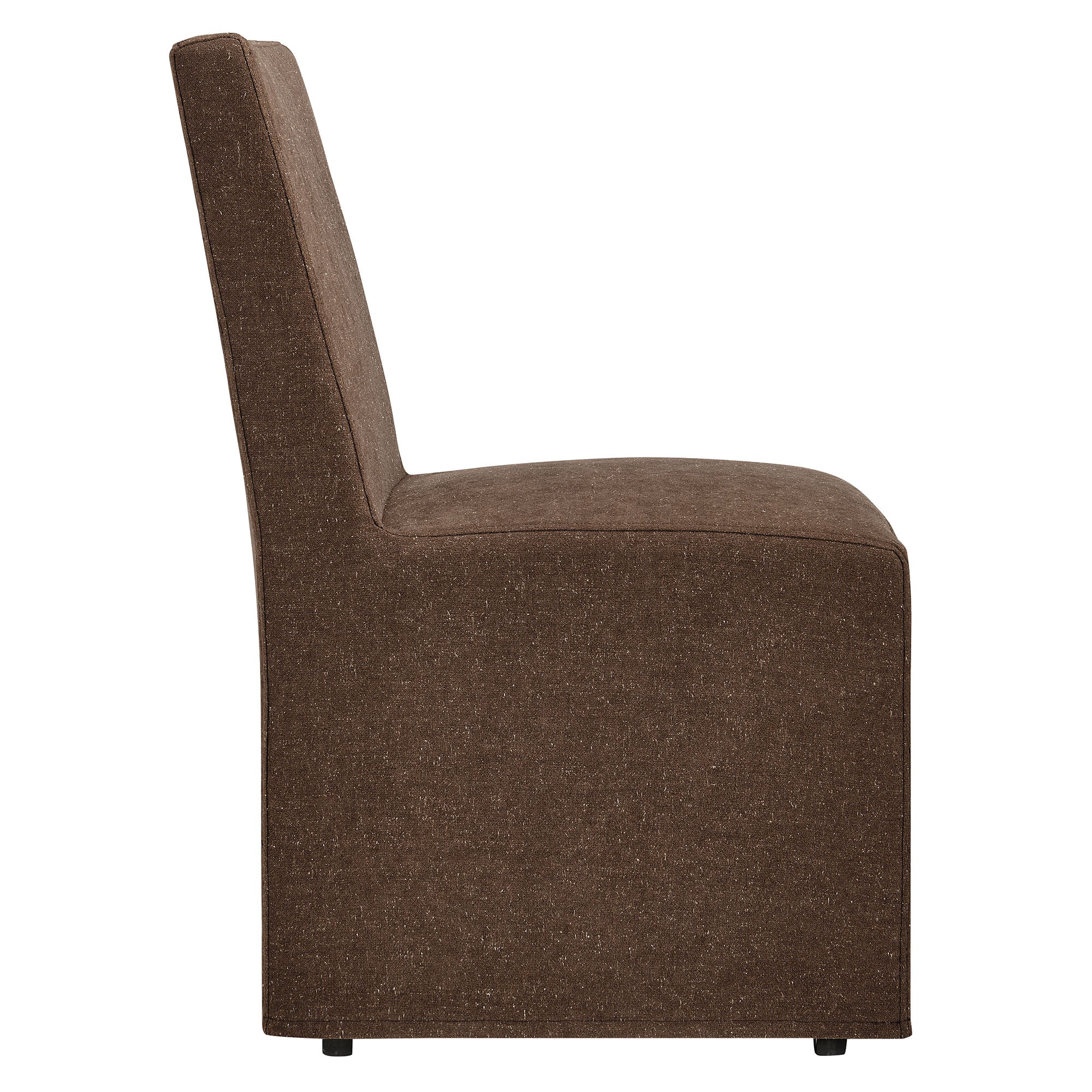 Tessera Upholstered Linen-Blend Slipcovered Dining Chair - Cocoa