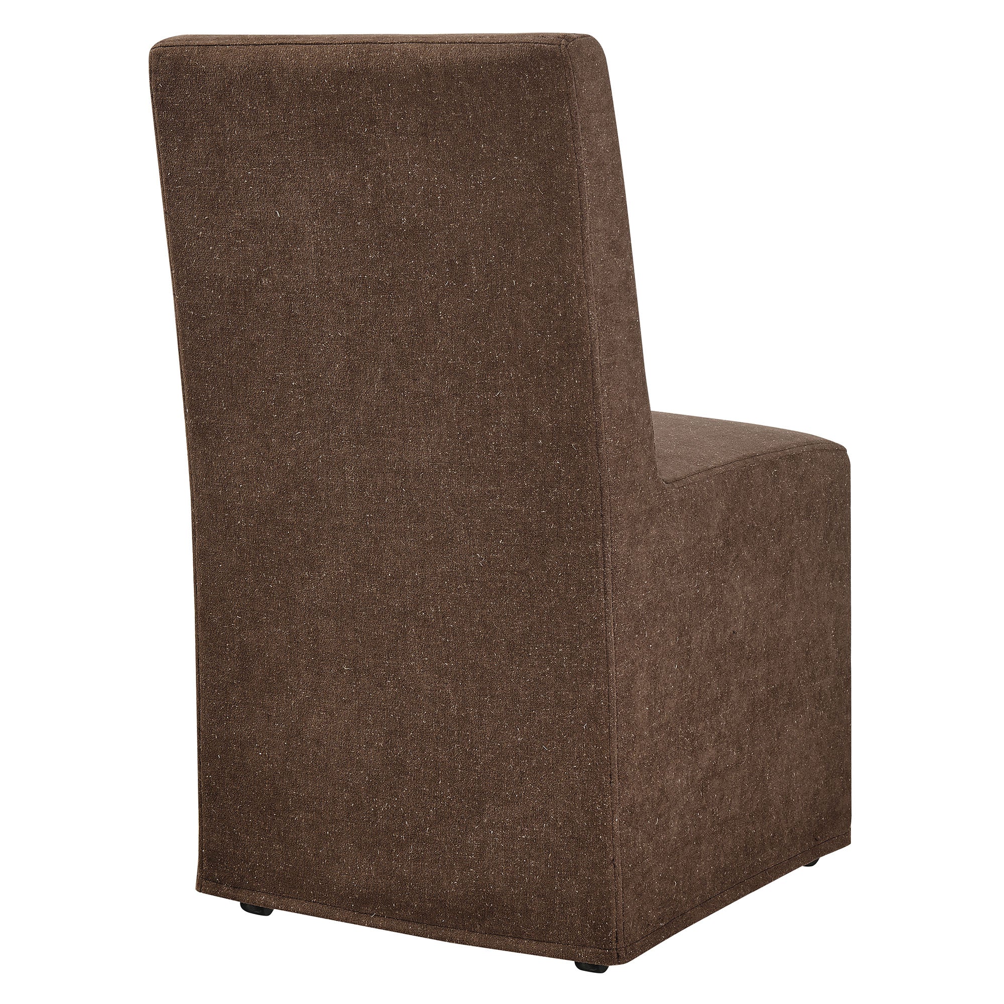Tessera Upholstered Linen-Blend Slipcovered Dining Chair - Cocoa