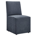 Tessera Upholstered Linen-Blend Slipcovered Dining Chair - Denim