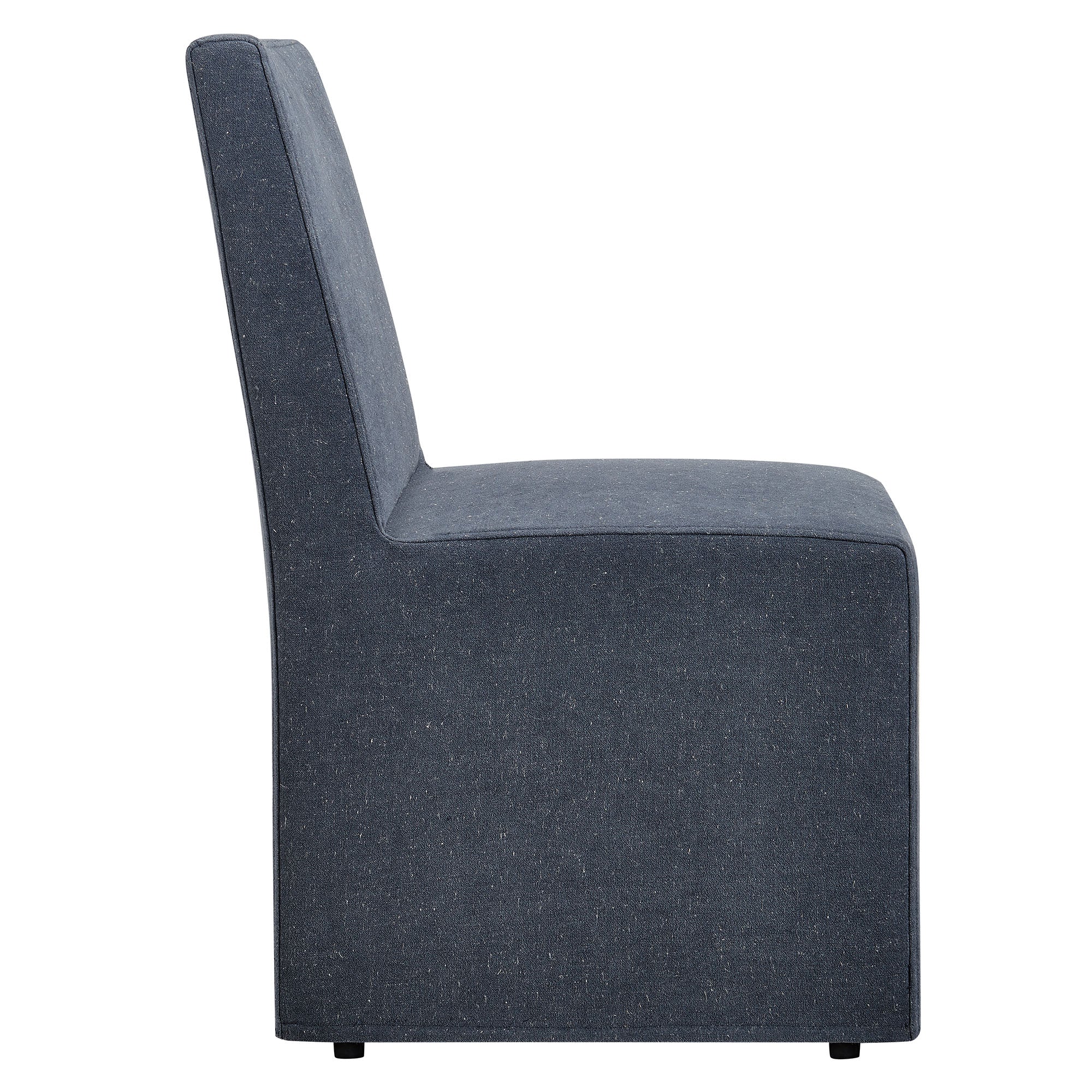 Tessera Upholstered Linen-Blend Slipcovered Dining Chair - Denim