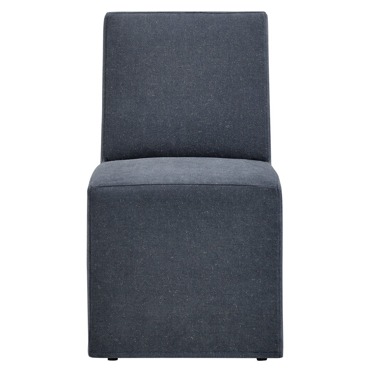 Tessera Upholstered Linen-Blend Slipcovered Dining Chair - Denim