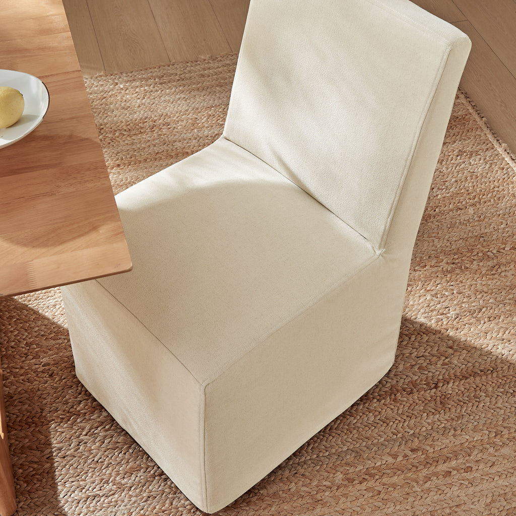 Tessera Upholstered Linen-Blend Slipcovered Dining Chair