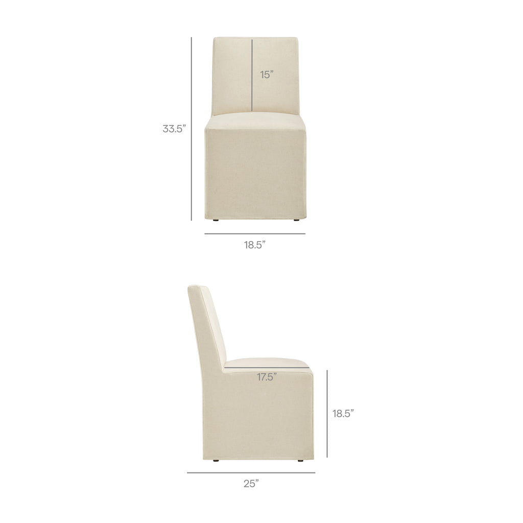 Tessera Upholstered Linen-Blend Slipcovered Dining Chair