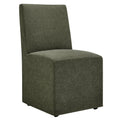 Tessera Upholstered Linen-Blend Slipcovered Dining Chair - Sage