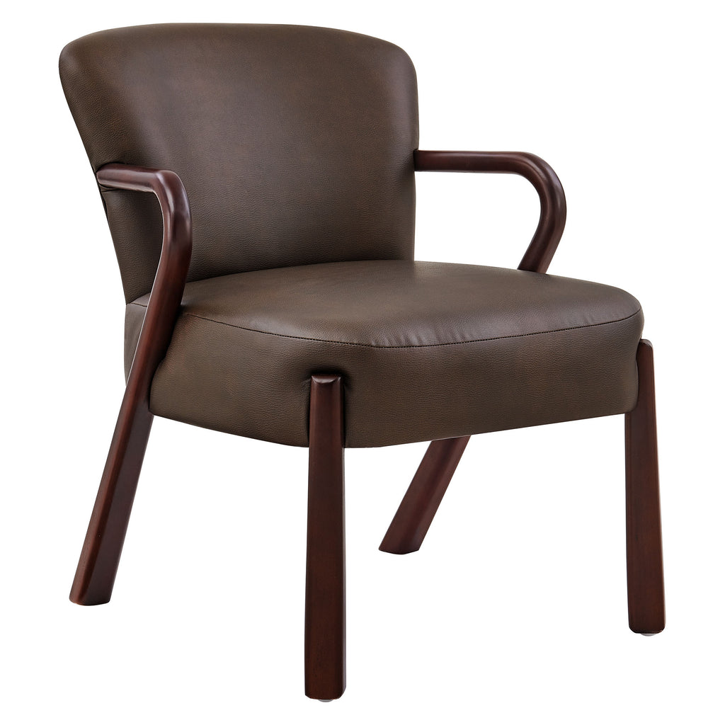 Arden Faux Leather Upholstered Accent Armchair - Espresso