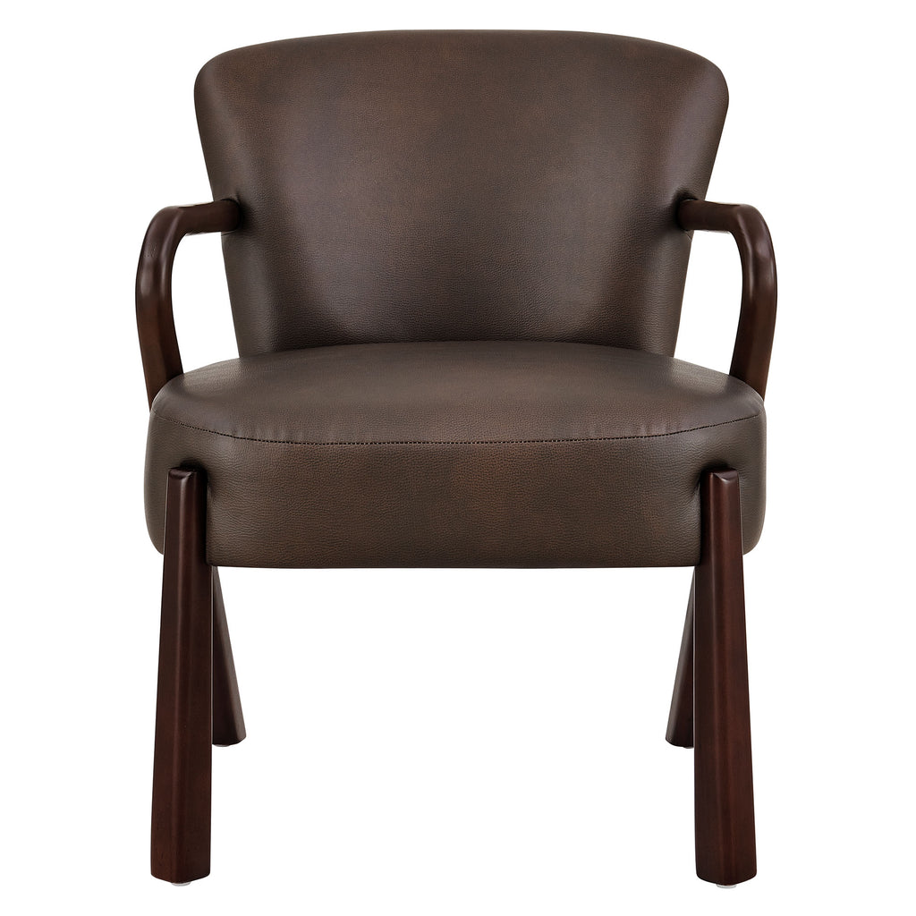 Arden Faux Leather Upholstered Accent Armchair - Espresso